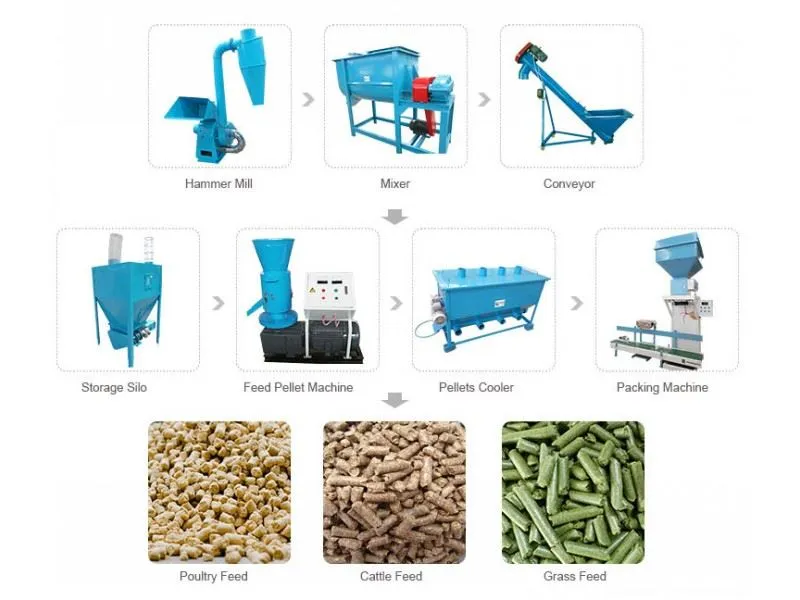 Poultry feed pellet production line Poultry feed pellet production line